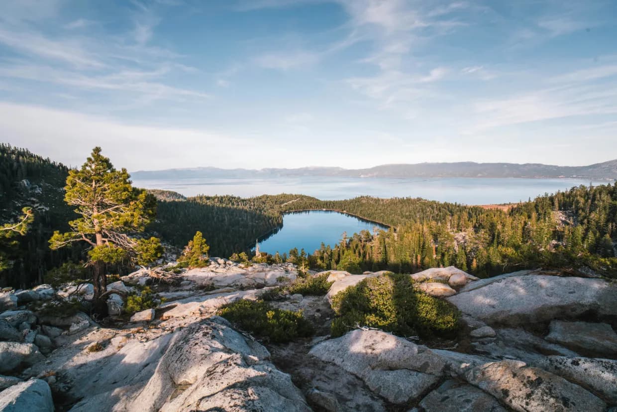 Hiking viewpoint overlooking Lake Tahoe