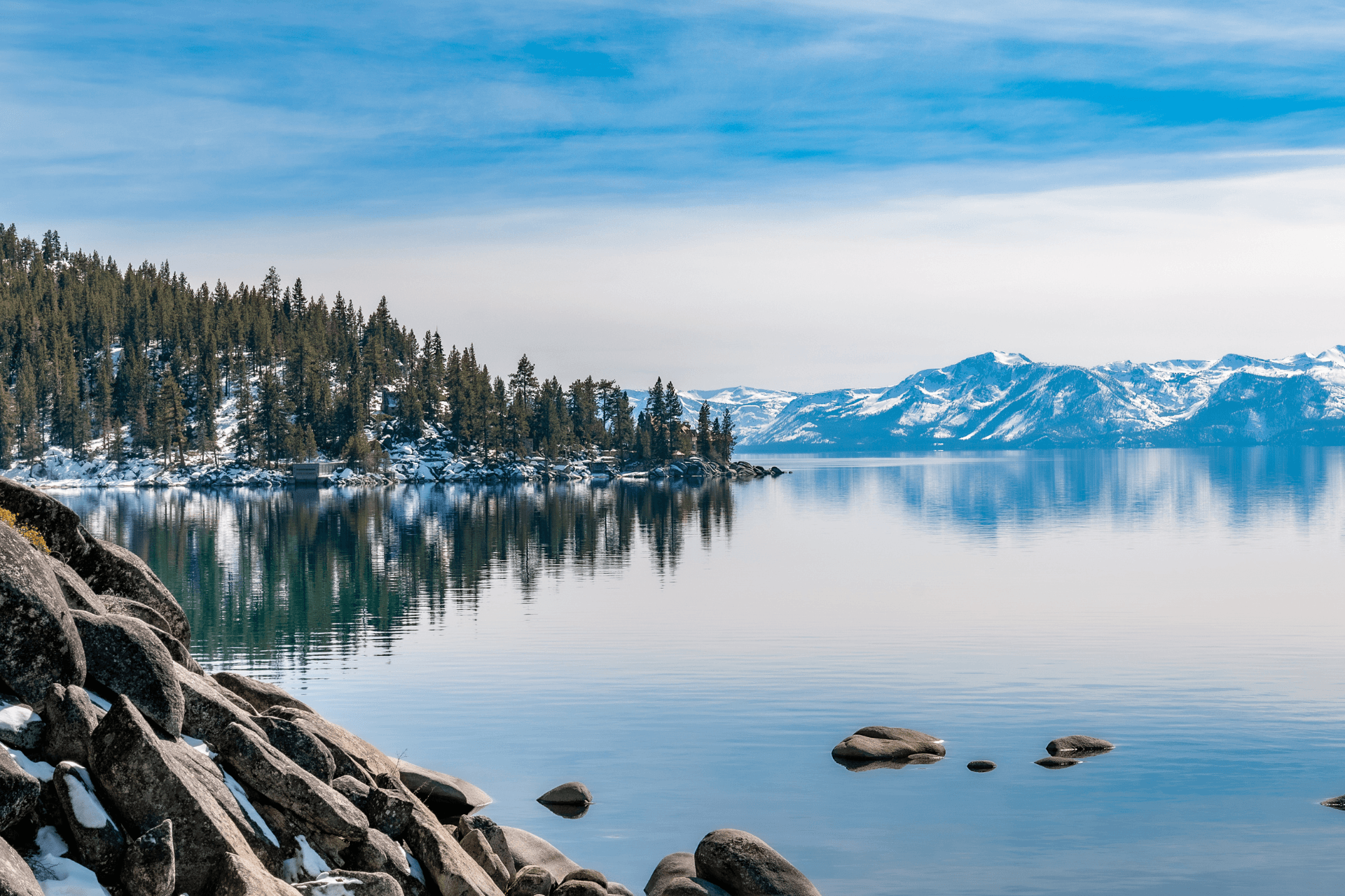 Lake Tahoe winter reflection